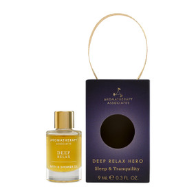 Aromatherapy Associates Deep Relax Hero includes a 9-ml mini Bath & Shower Oil; Indulge in relaxation this holiday with Aromatherapy Associates Deep Relax Hero mini Bath & Shower Oil, the perfect stocking filler.
