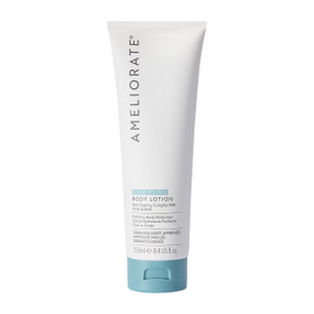 Reduce body blemishes and unclog pores with Ameliorate Clarifying Body Lotion, 250 ml in a white tube;