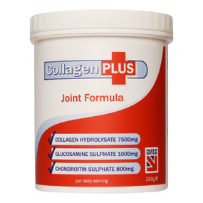 Arthro Vite Collagen Plus Powder - 350-Grams red and white plastic tub front image; a unique nutritional supplement, which taken as a daily drink will provide you with three very important ingredients Collagen Hydrolysate, Glucosamine Sulphate and Chondroitin Sulphate at their optimum levels. These help the formation of joint cartilage.