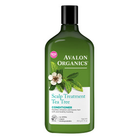 Avalon Organics Scalp Treatment Tea Tree Conditioner -  325-ml green plastic bottle; formulated to tackle scalp irritation & discomfort.