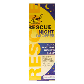 Bach Flower Remedies Rescue Night - Dropper - 10-ml bottle in a box; drops help you fall asleep naturally and wake up refreshed.
