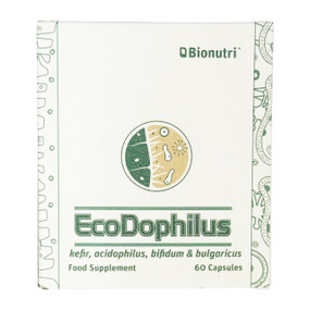 BioNutri Ecodophilus - 60-Capsules in a box; a vegan probiotic supplement designed to support digestive health, boost immunity, and promote healthy microbiome and gut health .