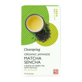 Clearspring Organic Matcha Sencha Tea- 20 bags in a white box