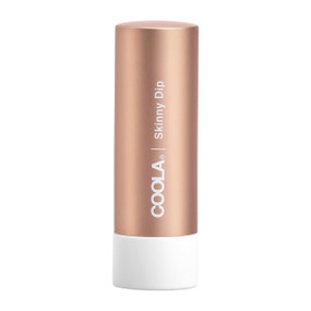Liplux® Lip Balm Sunscreen SPF 30 - Skinny Dip 4.2g - rose gold lip balm tube. Coola lip balm, Skinny Dip, contains a mineral sunscreen with a sheer natural tint to hydrate & protect for soft, nourished lips.