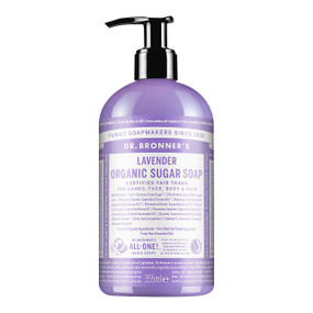 Dr Bronner's Organic Shikakai Lavender Soap 355-ml - purple bottle; a 4 in 1 soap to wash hands, face, body and hair & kind to the planet
