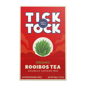 Dragonfly Tea Tick Tock Rooibos Tea - 40-Tea Bags in a red box; benefits the immune system as it is rich in protective antioxidants