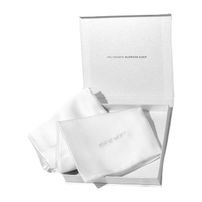Drowsy Silk Pillowcase in a white cardboard box; This silk pillowcase is made with 100% pure mulberry silk