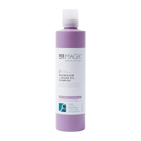 Sea Magik Magnesium + Argan Shampoo - 300-ml purple plastic bottle with white label and transparent cap