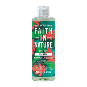Faith In Nature Organic Aloe Vera Shampoo - 400-ml plastic bottle; ideal for normal to dry hair and helps reduce dandruff whilst also calming a dry, itchy scalp.
