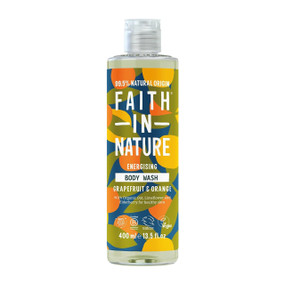 Faith In Nature Grapefruit & Orange Body Wash - 400-ml plastic bottle; refreshes the body and leaves skin feeling soft by blending zesty grapefruit and orange essential oils