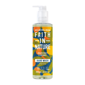 Grapefruit & Orange Hand Wash- 400ml plastic bottle; harnesses the revitalising benefits and zesty, invigorating aromas of grapefruit and orange essential oils to promote healthy skin while effectively and gently removing dirt and bacteria