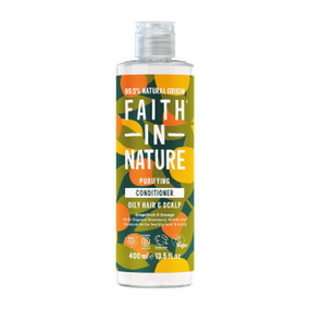 Faith in Nature Purifying Grapefruit & Orange Conditioner 400ml is a vegan, natural conditioner for oily hair, purifying the scalp and leaving hair refreshed.