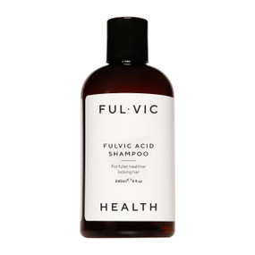 Ful.Vic.Health Fulvic Shampoo - 240-ml brown plastic bottle; a hair loss shampoo for all hair types to cleanse & nourish the scalp promoting hair growth in men and women.