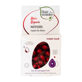Hairwonder Hair Repair Serum Capsules, white box red label 14 capsules, contain a unique leave-in hair serum that nourishes, repairs and lends your hair a glossy shine
