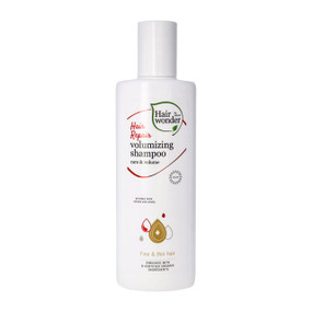 Hair Wonder Volumizing Shampoo, plastic bottle red label  200ml, effectively transforms fine or flat hair, leaving it clean, fuller-looking with added volume and radiantly healthy