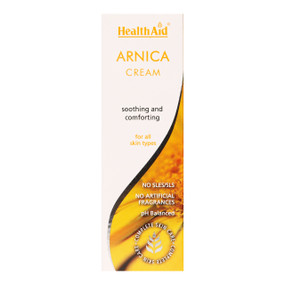 HealthAid Arnica High Potency Cream 75ml tube in a box;  is renowned for its ability to soothe and calm irritated skin.
