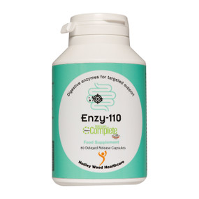 Hadley Wood Healthcare Enzy-110 - 60-Capsules bottle; a vegan digestive enzyme formula to improve digestion & help prevent bloating