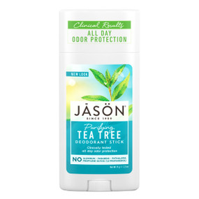 Jason Purifying Tea Tree Deodorant Stick - 71-Grams; natural, aluminium-free, and clinically tested to control underarm odour and deliver day-long protection.