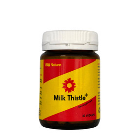 Kordels Milk Thistle Plus - 30-Capsules tub with a yellow and red label; provides a synergistic formula to help support liver detoxification
