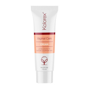 Kolorex Vaginal Care Cream - 50-Grams tube white and orange tube; designed to soothe sensitive, skin in intimate areas, gently restoring balance naturally - without harsh synthetic chemicals.