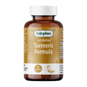 Lifeplan Joint Action Turmeric Formula - 90 vegan capsules in glass bottle;  supports strong, flexible joints