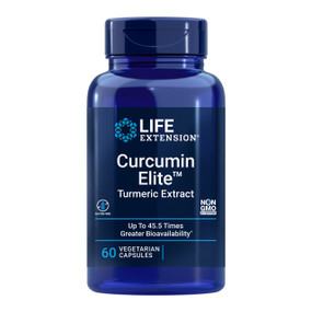 Life Extension Curcumin Elite Turmeric Extract - 500-mg 60-Capsules blue bottle; absorbed 270 times more than many other curcumin supplements
