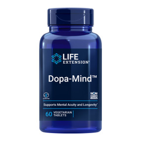 Life Extension Dopa-Mind - 60-Tablets blue bottle; supports healthy dopamine levels to enhance memory, concentration & focus