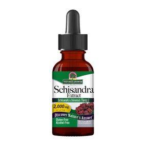 Nature’s Answer Schisandra Berry Alcohol-Free 30 ml in an amber glass bottle with dropper; is alcohol-free, gluten-free, and certified USDA organic. Each  2ml serving delivers:  Schisandra (Schisandra chinensis [Turcz.) 2,000 mg Berry Extract (2,000 mg (1:1) Dry Herb Equivalent). Other Ingredients: Vegetable Glycerin, USP Purified Water.