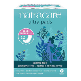 Natracare Super+ Natural Ultra Pads - 12-Pack box