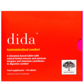 New Nordic Dida tablets, red box foil strip; help to reduce stomach bloating and gas.