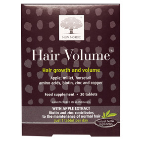 New Nordic Hair Volume 30 tablets; with vitamins helps achieve hair volume and hair growth.