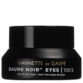 Nannette De Gaspé Baume Noir Eyes - 15-ml black tub with black lid and black and gold label; targets fine lines, wrinkles, dark circles and puffiness