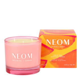 Neom Wellbeing Great Day Candle – A Luxurious 3-Wick Candle with Wild Mint & Mandarin