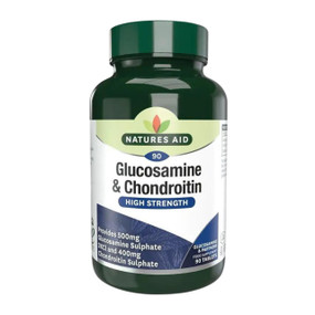 Natures Aid Glucosamine & Chondroitin - 90-Tablets bottle; tablets each provide 500mg of glucosamine & 400mg of chondroitin for healthy joints