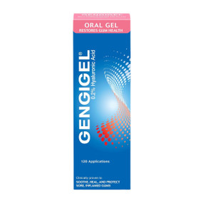 Ricerfarma Gengigel Gel,  20ml cardboard box in blue & pink; designed and formulated to help you counteract and prevent gum disorders at an early stage including bleeding gums, loose gum tissue and inflamed gums.