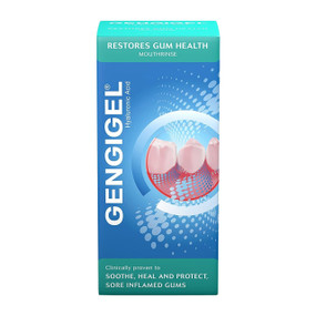 Ricerfarma Gengigel Mouthrise - 150-ml blue cardboard box; helps to calm, soothe and encourage the healing of receding & inflamed gums.
