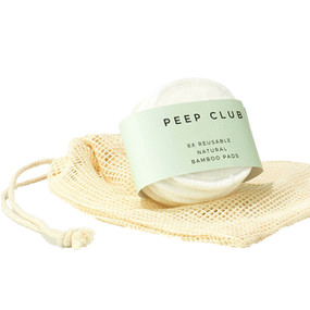 Peep Club Reusable Velvet Bamboo Pads - 8-Pads, 1-Mesh Laundry Bag; super soft reusable eye makeup remover pads which are kinder to the planet