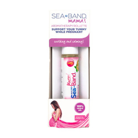 Sea Band Mama - Essential Oil Rollette - 10-ml front image; specially formulated by healthcare professionals, the Sea-Band Mama! Rollette contains a blend of essential oils  to combat nausea & morning sickness.