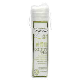 Simply Gentle Organic Organic Cotton Pads - 100-Pads front image; dual-sided and made of low lint 100% Organic Cotton Wool and are a perfect partner for your cleanser or toner.