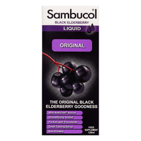 Sambucol Liquid Original Formula - 120-ml front image; packed with antioxidants to help support the immune system