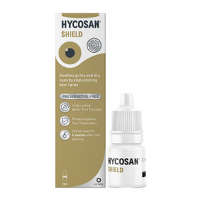 Scope Hycosan® Shield 3-ml in a white plastic dropper and cardboard box