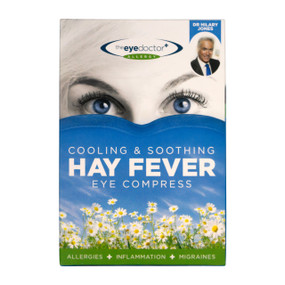 The Eye Doctor Hayfever Eye Compress - blue carton box.