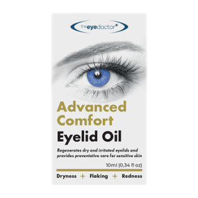 The Eye Doctor Advanced Comfort Eyelid Oil, 10 ml, white cardboard box