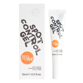 31st State Spot Control Gel - 15-ml front image; contains anti-bacterial, antiseptic and anti-inflammatory ingredients to fight breakouts and give you beautifully clear skin.