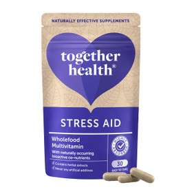 Together Health Stress Aid Complex - 30-Capsules brown and purple plastic-free and compostable packaging