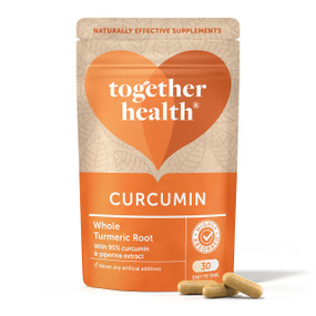 Together Health Curcumin & Turmeric Complex - 30-Capsules pouch; contains both the finest organic whole turmeric and a potent standardised extract of 95% curcumin.