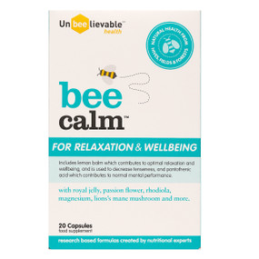 Unbeelievable Health Bee Calm - For Relaxation & Wellbeing - 20-Capsules box