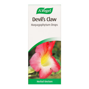 A. Vogel Devil's Claw Tincture - 50-ml front image; acts as a diuretic, sedative and digestive stimulant. Devil's Claw is also good for alleviating back pain, arthritis, rheumatism, diabetes, allergies, lumbago, gout and menopausal symptoms.
