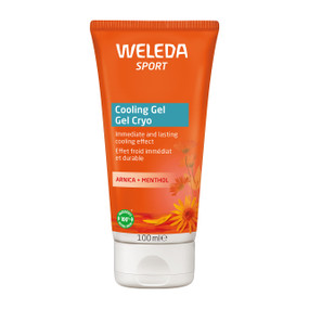 Weleda Arnica Cryo Gel 100ml comes in an orange plastic tube with a transparent cap. This fast-absorbing Arnica gel with organic arnica and menthol provides relief from muscle soreness, tired muscles, and post exercise recovery.