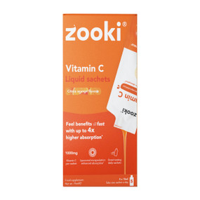 Zooki Vitamin C Zooki Trial Pack - 5 x 15-ml Sachets in orange carton box